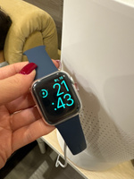 Силиконовый чехол на Apple Watch 40 mm (Series SE, 4, 5, 6) - Чехол на Эпл Вотч 40 мм, бренд КАРТОФАН, прозрачный #32, Ильгина Ш.