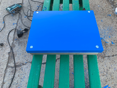 Пластиковый лист ПНД 8 мм, 740х740 мм (+/- 5 мм), DIY, синий (4 шт ...