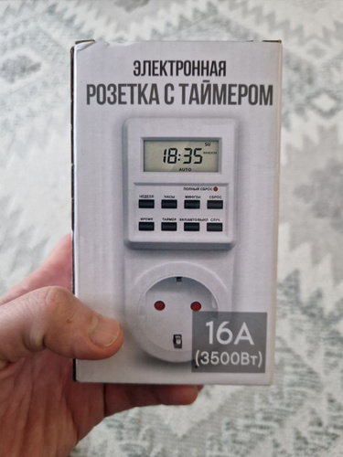 Таймер - розетка, электронный. 18 циклов. Русификация. Цифровой ...