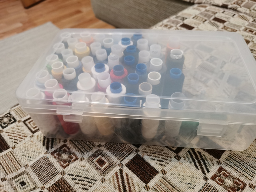 Органайзер для хранения ниток / Контейнер для рукоделия / Шкатулка для ...