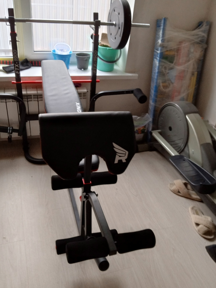 Скамья для жима складная, спортивная со стойками FTX 1900 для штанги ...