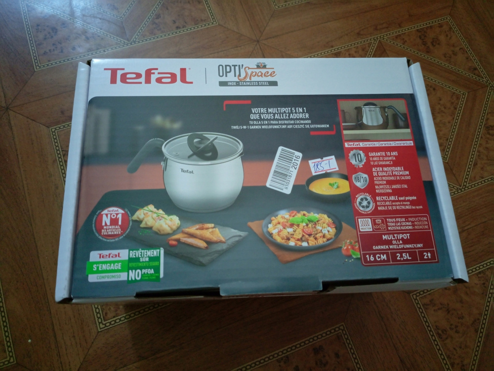 Мультикастрюля 2.5 л 16 см Tefal Optispace с крышкой, из нержавеющей ...