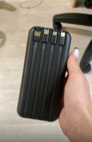 Повербанк 2000mah внешний аккумулятор портативный / беспроводная зарядка / мощный Power Bank с беспроводной зарядкой и встроенными кабелями lightning, USB, USB Type-c, microUSB #15, Светлана Т.