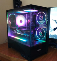 Корпус Ginzzu CL570 mATX закаленное стекло боковая и передняя