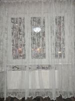 LUX CURTAIN Тюль высота 250 см, ширина 500 см, крепление - Лента, БЕЛЫЙ #64, Ольга П.