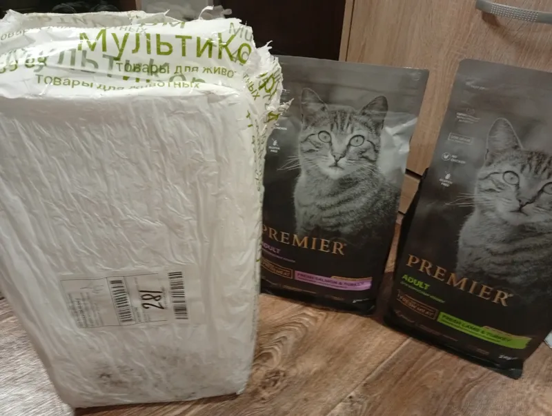 НАБОР: Сухой корм Premier ЯГНЕНОК, 2 кг + ЛОСОСЬ, 2 кг, для взрослых кошек