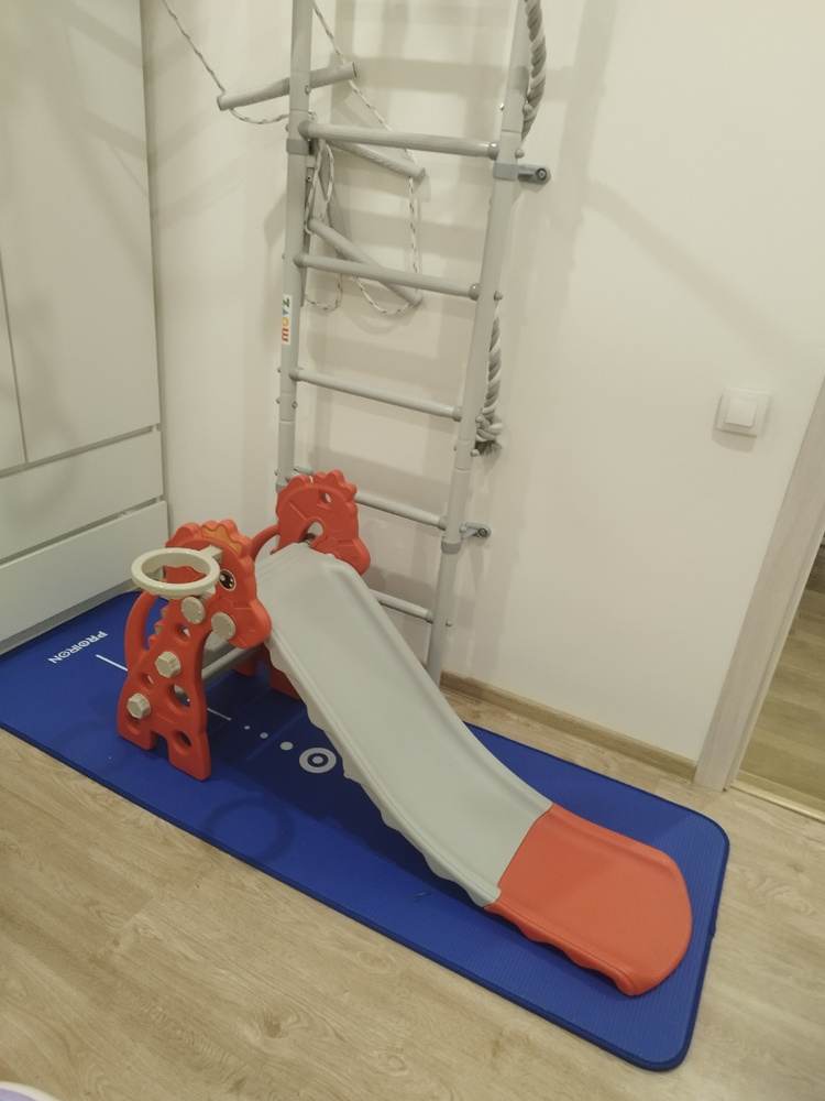 Горка детская для дома и улицы с баскетбольным кольцом купить на OZON ...