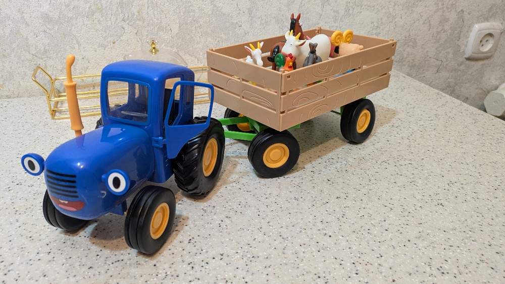 Игрушка, Большой Синий Трактор, с прицепом и животными купить на OZON ...