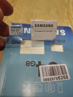 Карта памяти Samsung Micro sd Class 10 Evo Plus 64 гб + SD адаптер #31, денис А.