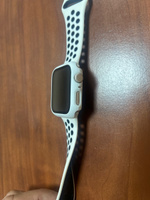 Защитный кейс со стеклом для Apple Watch 4, 5, 6, SE, SE2, SE2023, SE2024 44 мм, бампер со стеклом Белый #10, Сергей.