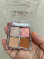 RELOVE REVOLUTION Тени для век POCKET PALETTE: палетка для глаз Sweet Sundae, матовые, блестящие, коричневые, нюдовая, розовые #3, Юлия К.