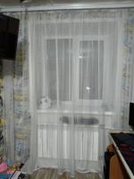 LUX CURTAIN Тюль высота 240 см, ширина 500 см, крепление - Лента, БЕЛЫЙ #72, Любовь Ф.