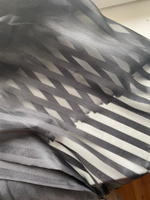 Ткань для шитья и рукоделия Органза полоска, отрез 3 м * 150 см, цвет черный #6, Мидаева Д.