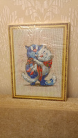 Алмазная мозаика на подрамнике Влюбленные коты. Картина стразами 30 на 40 - сладкая парочка #42, Аида Ф.