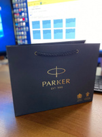 Подарочный набор: Шариковая ручка Parker Jotter Essential, St. Steel GT и ежедневник недатированный, черный #21, Ксения К.