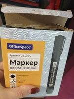 Набор маркеров перманентных OfficeSpace, 12 штук, черные / фломастеры для рисования и скетчинга #40, Елена С.