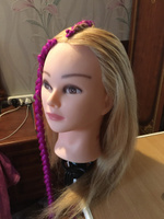Учебная голова манекен / Болванка для причесок San Valero Лили / Инструмент кукла для парикмахера с натуральными волосами + штатив #1, Полина С.