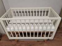 Кроватка для новорожденных Nuovita Stanzione INIZIO swing детская, кровать-трансформер с маятником деревянная, массив бука, ваниль натуральный #4, Роза К.