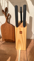 Набор стальных ножей (3 ножа + деревянная подставка из сосны) HuoHou 4-Piece Kitchen Knife Set Lite (HU0059), РУССКАЯ ВЕРСИЯ!!!, черный #23, Анастасия Р.