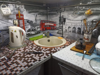 Универсальная самоклеящаяся пленка для кухни "Лондон 132" 2000*600 мм, с 3D защитным покрытием. #2, Ирина С.