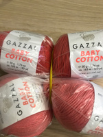 Пряжа Gazzal Baby Cotton - 2 шт, розовый коралл (3435), 165м/50 г, 60% хлопок, 40% акрил #3, Ирина Р.