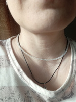 Ожерелье женское на шею Shine из чешского хрусталя 3 мм в ювелирной огранкена застежке карабине с цепочкой удлинителем с покрытием #86, Дилдора Б.
