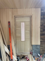 Дверь для бани и сауны со стеклом 70х160 см., осина, деревянная дверь в парную #5, Александр П.