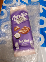 Шоколад молочный пористый Milka Bubbles c кокосовой начинкой, 87 г #29, ирина м.