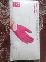 Нитриловые перчатки - Wally plastic, 200 шт.(100 пар), одноразовые, неопудренные, текстурированные - Цвет: Розовый; Размер M #45, Елена К.