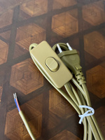 Шнур сетевой с вилкой и проходным выключателем, длина шнура 1,8 - 2 м., цвет золотой #3, Иван И.