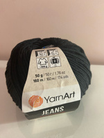 Пряжа YarnArt Jeans Ярнарт Джинс, 53 черный, 55 % хлопок, 45 % акрил, 50 г, 160 м, 1 моток. #3, Ольга Ч.