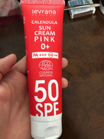 Солнцезащитный крем spf 50 для лица и тела Календула PINK, детский 0+, Levrana, 100 мл #53, Амина Д.