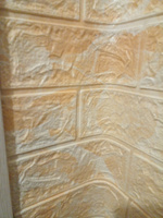 Самоклеящаяся 3д-панель 70 х 77 см "Кирпич кремовый мрамор" #1, Шынполат Ш.