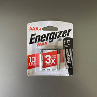 Батарейки щелочные (алкалиновые) Energizer Max, тип AAA, 1.5V, 4шт (Мизинчиковые) #29, Яков