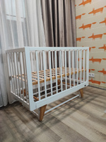 Кроватка для новорожденных Nuovita Stanzione INIZIO swing детская, кровать-трансформер с маятником деревянная, массив бука, белый натуральный #2, Юлия З.