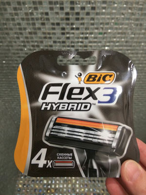 Сменные кассеты для бритья мужские BIC Hybrid 3 Flex, 3 ...