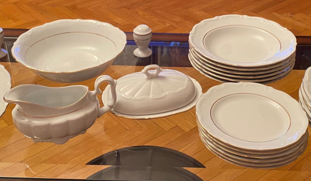 Столовый набор сервиз обеденный фарфор Классика Repast (25 предметов на ...