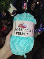 Пряжа плюшевая, велюровая Himalaya Velvet (Хималая вельвет) 100г/120м, 100% микрополиэстер, цвет: 90035 голубой, 1 моток #42, Татьяна З.