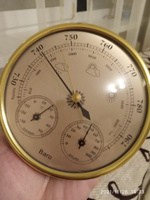 Барометр настенный с термометром и гигрометром THB9392G, золотистый #8, Марина А.