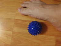 Мяч массажный, мяч для массажа ног и рук, МФР мяч с шипами, синий #7, Ринат Д.