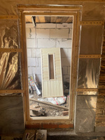 Дверь для бани и сауны со стеклом 70х160 см., осина, деревянная дверь в парную #7, Александр П.