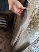 Биопротеиновые волосы для наращивания, 65 см, 100 гр. 4/Pink31 омбре шатен фиолетово-красный #16, Анна Б.