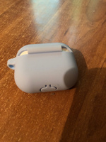 Силиконовый чехол для наушников AirPods 3 с карабином, Аирподс 3, Голубой #37, Кирилл Р.