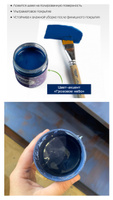 Chalky paint Краска Быстросохнущая, Меловая, Водная, Матовое покрытие, 0.2 л, 0.2 кг, темно-синий #16, Наталья П.