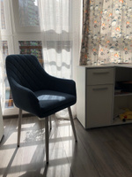 Комплект стульев для кухни Ар-Деко светло-синие с белыми ногами, стулья кухонные 2 штуки #4, Ирина К.