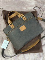 Небольшая кожаная сумка для ноутбука до 14", сумка для Macbook 13 Air/Pro J.Audmorr, Cardiff Sac S Brown, натуральная кожа, ручная работа #1, Александр Ж.