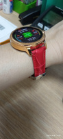 Ремешок для часов NAGATA кожаный 16 мм, красный, под рептилию #7, Светлана Б.