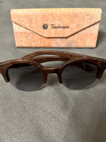 "Superstar Grey" от Timbersun, деревянные полуободковые женские солнцезащитные очки из дерева, ручная работа #2, Лада Б.