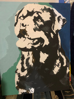 Картина по номерам "Ротвейлер", Холст на подрамнике, 40х50 см, Набор для творчества, Рисование, 40х50 см, Живопись "ТТ", с собакой #71, Светлана Г.