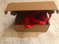 Крафтовая подарочная коробка (22 х 16,5 х 10 см) с наполнителем и лентой #56, Катерина Т.